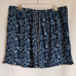 Turtleson - Mens Blue and White Swim Shorts.  Size Large